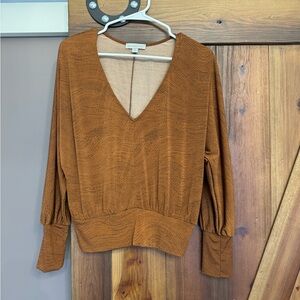 Allison Joy Deep V-Neck Blouse